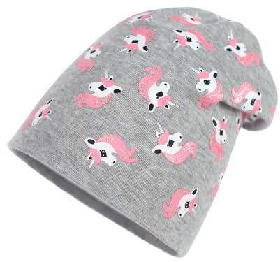 Art of Polo Mütze Beanie Mädchen Übergangsmütze Einhörner Herz Allover-Print Glitzer, Muster Name: Einhörner