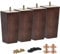 3 inch Pieds De Meubles en Bois, Tchosuz 4 PCS Pieds De Canapé Coniques Carrés Noyer avec Protecteurs en Caoutchouc & Vis & M8 Plaques De Montage,Pieds en Bois pour Sofa Cabinet Fauteuil Bricolage