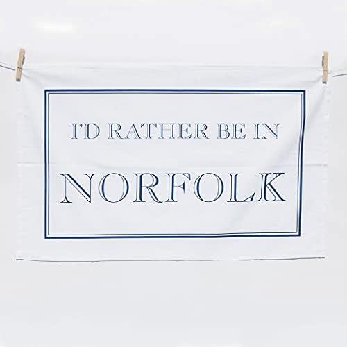Stubbs Mugs I'd Rather Be In Norfolk Tea Towel White