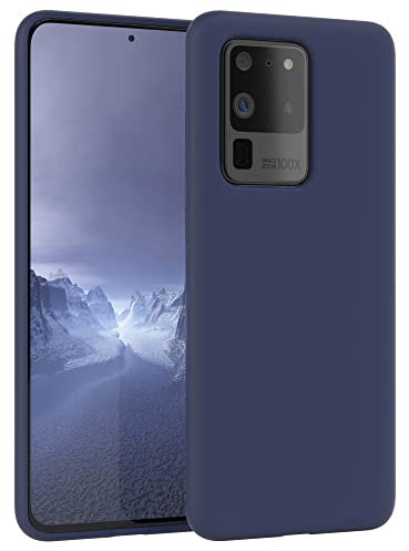 EAZY CASE Premium Silikon Handyhülle kompatibel mit Galaxy S20 Ultra Slimcover mit Kameraschutz und Innenfutter, Silikonhülle, Schutzhülle, Bumper, Handy Case, Hülle, Softcase, Nacht Blau
