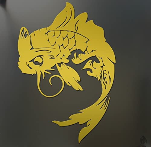 myrockshirt Koi Koi Karpfen japanische Sticker 20 cm Aufkleber Farbwahl ohne Hintergrund Wand Scheibe Lack Profi Qualität