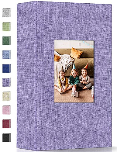 popotop Álbum de fotos de 4 x 6 – 300 fotos con cubierta de lino con 300 bolsillos horizontales, álbumes de fotos para familia, boda, aniversario, bebé, vacaciones