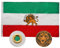 SYII Iran-Flagge, 90 x 150 cm, für den Außenbereich, bestickt, alte iranische Löwe, Sonne, persische Flaggen mit 2 Messingösen und genähten Streifen, strapazierfähiges 210D-Polyester