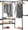 WOLTU Kleiderstange mit Regalen Wandmontage, Garderobe für begehbaren Kleiderschrank, Kleiderständer industriell,für Schlafzimmer Ankleidezimmer