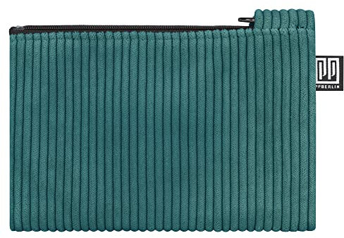 PP-Berlin Etui Medium, Cord Petrol, Vegan, Handgenäht in Berlin Kleines Täschchen für Kinder Damen, Herren, Unisex.
