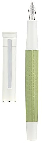 HongDian 1862 Fountain Pen, Fine Nib Green Color Barrel, Classic Pen Includes Metal Pen Case and Refillable Converter