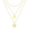 LOLIAS Collana Oro Donna Strati Collana Argento Placcato Oro 18k Oro Rosa Catene Collane Lunghe Donna Ciondolo per Donna Doppia Catena Dorata Delicata Multifila Gioielli da Donna Piatto Rotondo