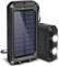 WEENCOO Batteria esterna solare 20000mAh USB caricatore portatile con pannello solare, Splashproof, antipolvere, antiurto power bank con 2 torce tascabili, porta di ingresso di tipo C, bussola (nero)