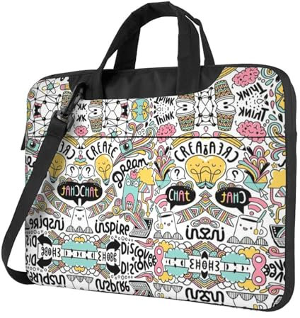Fresh Succulents Multifunktionale Laptoptasche - Wasserdichte Arbeit Aktentasche Laptop Tasche - Ideal für Frauen und Männer, Comic Ar, 14 inch