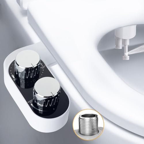 COSYLAND Toilette Japonaise - Bidet WC Non Électrique Ultra Fin avec Double Buse Autonettoyante - Jet d’Eau Froide Réglable Avant/Arrière - Facile à Installer - Abattant WC Japonais