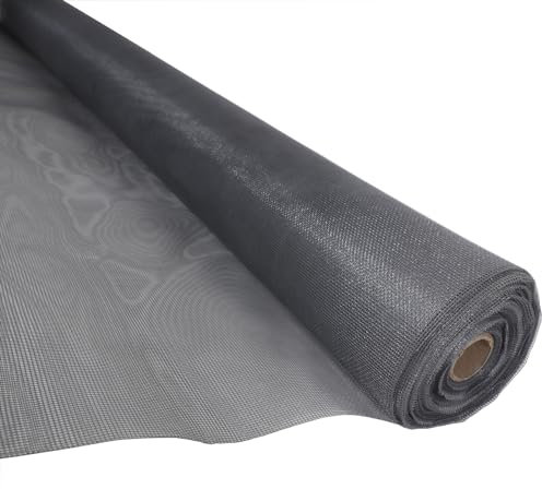 Maille Moustiquaire pour Portes et FenêTres 1x20m, Grillage Garde Manger Anti Insecte Rouleau Toile Moustiquaire, Pour Porte Rideaux Fenetres- Gris