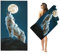 Fadaing Mikrofaser Handtücher Wolf Strandtuch 90x180 cm Wolf Badetuch Strandlaken Wölfe Badetuch groß 100x200 Strandhandtuch Mikrofaser Handtücher 50x100cm für Wander (70 x 140 cm,4)