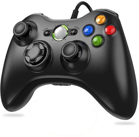 Lunriwis Controller per PC Xbox 360, USB Wired Gamepad Ergonomico per Xbox 360 PC Windows 7/8/10