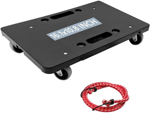 Furniture Mover with 4 Wheels, 16 Inch Heavy Duty Furniture Dolly Interlocking Design Small Flat Dolly Cart, Black Dolly Cart 500 LBS Capacity for Furniture Appliance Dolly-1 Pack