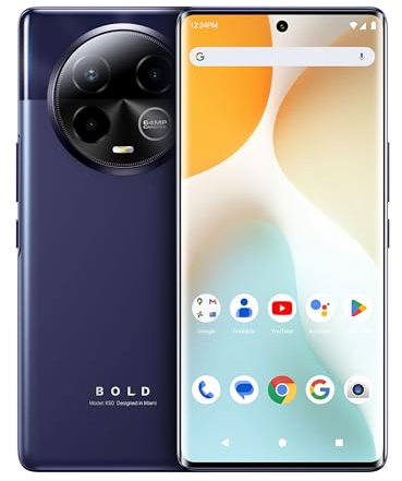 BLU | Bold K50 | 5G | 2024 | Batteria da 3 giorni | Sbloccata | FHD+ 3D AMOLED da 6,7 pollici | 256/8 GB | Tripla fotocamera da 64 MP | Versione USA | Garanzia USA | Viola
