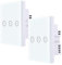 ZigBee Interruptor de luz inteligente, control por voz para Alexa empotrado, sensor táctil de cristal, compatible con Alexa/Google Home/Tuya/Smart Life (requiere hub), 2 paquetes de 1 vía