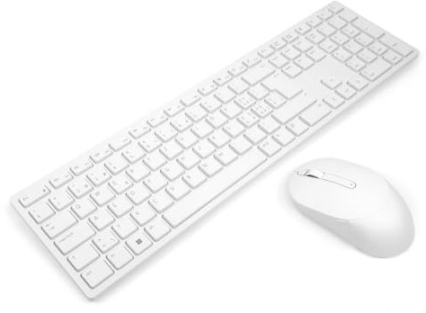 Dell KM5221W White SWISS Pro Wireless Keyboard & Mouse Combo Bundle (Renewed)