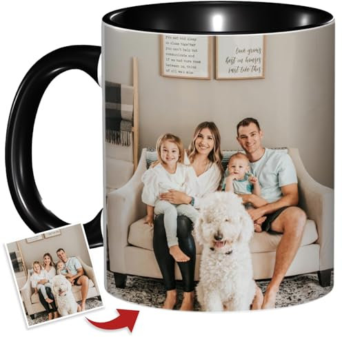 Tazza Personalizzata Ceramica,Tazza Personalizzata con Foto Testo,Gadget Personalizzati per Regalo Amica Compleanno-Tazza Personalizzata con la Tua Foto e Testo. Regalo Personalizzato Originale