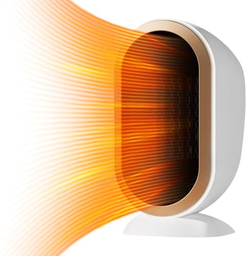 SKIKHN Termoventilatore Ceramico,1200W Termoventilatore a Risparmio Energetico Silenzioso e Leggero,Scaldino Compatto Portatile,Protezione da Surriscaldamento Termoventilatore Elettrico,Bianco