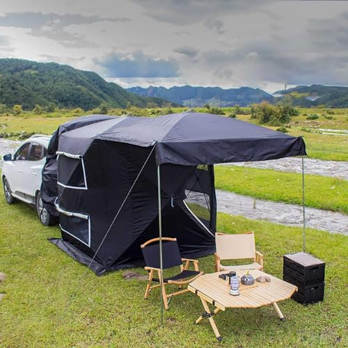 1,8 x 1,8 x 2,1 cm Auto-Zelt, automatisch, frei zu bauen, schnell zu öffnen, SUV-Zelt, UV-Schutz-Beschichtung, wasserdicht, Heckklappenzelt, stabil, winddicht, abnehmbar, Kofferraumzelt für Camping,