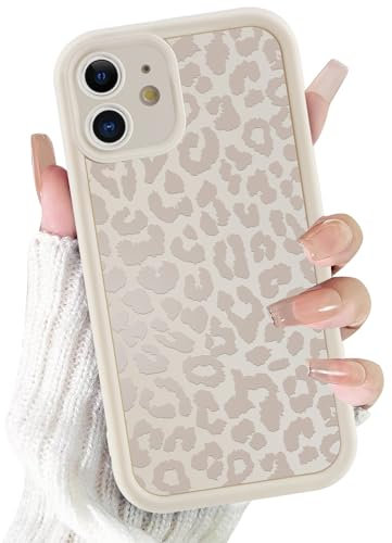 ZhuoFan Hülle für iPhone 11 6,1”, Aesthetic Leopard Muster Handyhülle Weiß Matte Schutzhülle Ultra Weich Silikon Dünn TPU Case Stoßfest Kratzfest Bumper Cover, 07