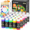 Shuttle Art Acrylfarben Set, 25 Acryl Farben in Flaschen (je 60ml, 2oz), Acrylfarben wasserfest für Außen, Acrylic Paint für Künstler, Anfänger, Erwachsene auf Steine, Leinwand, Holz