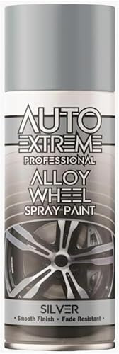 MIXEL Silver Alloy Wheel Spray Paint, Quick-Drying Formula, Long-Lasting Protection, DIY Enthusiasts, Easy-To-Apply, Ideal For Restoring Or Refinishing Alloy Wheels, 400ml, (1 Pcs)