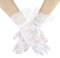 Abeillo 1 Paar Spitzenhandschuhe für Damen, Teeparty Kurze Blumenhandschuhe Damen Spitzenhandschuhe für Halloween Hochzeitsfeier 1920s(Weiß)