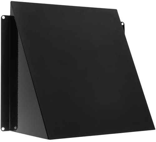 Vent Systems Housse d'aération de 20,3 x 20,3 cm – Couvercle d'aération en acier galvanisé – Protection noire pour intérieur/extérieur/mur/camping-car/remorque – Hotte d'aération – Protection du