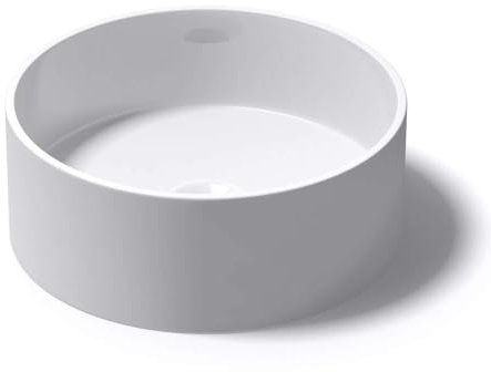 Mai & Mai Lavabo da Appoggio 40x40x15cm, Lavandino Bagno Ovale Colossum804 Lavabo da Marmo Fuso, Bianco Lucido