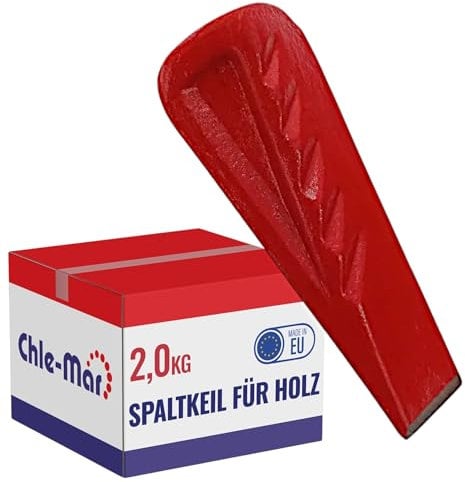Chle-Mar - Spaltkeil für Holz | Drehspaltkeil aus Gehärtetem Stahl | Holzspaltkeil für Kaminholz & Brennholzspalter | Effektives & Sicheres Holzspalten | Spezialistischer Fällkeil 2 kg