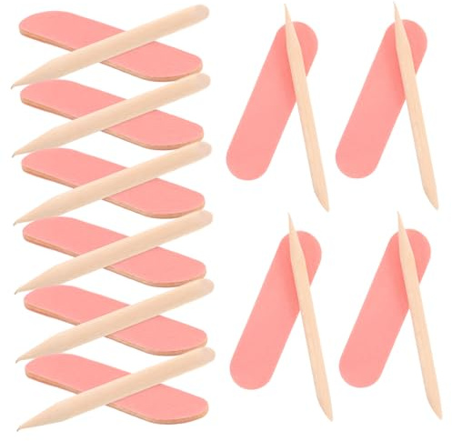 50 Stück Nagelfeile für Naturnägel Rosa Holz Einweg Feines Schleifen | Professionelle Maniküre und Nagelpflege, Tragbare Kleiner Form, Passend für Gel Nagellack, Rosa