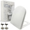 CUQOO Soft Close Toilet Seat - Premium Heavy Duty Toilet Seat with Quick Release, Easy Installation with Two Top Fixing Options, and Adjustable Hinges (D Shaped)