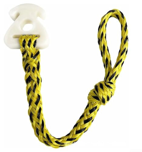 Corde de remorquage pour sports nautiques, résistance de 2721,6 kg, connecteur à dégagement rapide, ligne flottante, pour équipement de ski nautique (jaune noir)