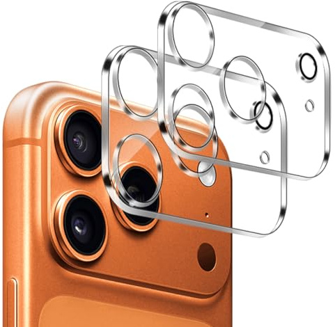 Lutree pour iPhone 17 Pro Protection Caméra, 2 Pièces 9H Dureté HD Arrière Caméra Verre Trempé, Sans Bulle Anti-Rayures Protecteur D'écran - Transparent