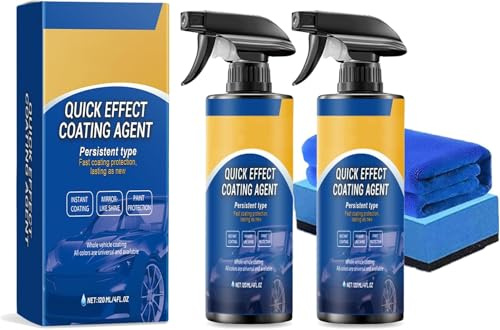 Spray Auto, Quick Effect Coating Agent, 3 in 1 Hochschutz-Auto-Beschichtungsspray, Autopolitur Kratzer Entfernen, Car Quick-Acting Coating Agent Spray Autolack (2PC)