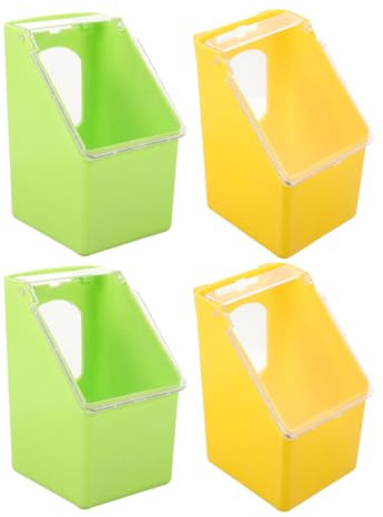 UPKOCH Pigeon Feeder Hanging Bird Food Container 4Pcs with Cover for Cage Feeding and Health Grit Box Outdoor Use