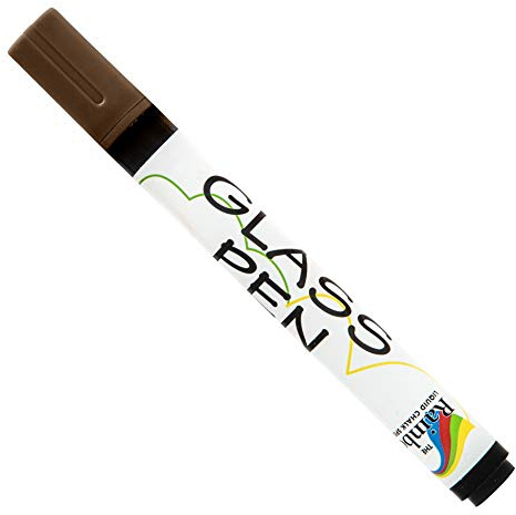 Glass Pen Window Marker: Liquid Chalk Pens for Glass (Brown, Fine Tip)