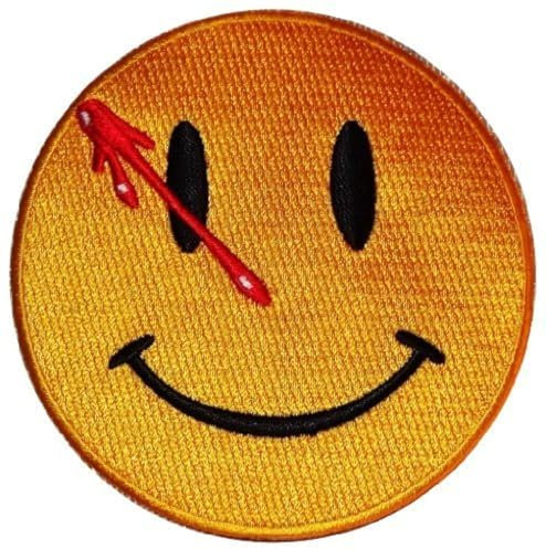 Main Street 24/7: DC Comics The Watchmen Smiley Face Aufnher, 8,9 cm Durchmesser, Comic Sew-on Decorative Patch, 1 Stck