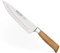 Burgvogel Solingen Kochmesser geschmiedet Olivenholz, Oliva Line, rostfrei, deutsches Küchenmesser mit Kullenschliff, hell, scharf