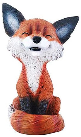 Mulandd YTC TeeHee Dekofigur mit lächelndem Fuchs, Braun und Schwarz