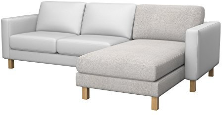 Soferia Kompatible Ersatzbezug fur KARLSTAD Anbau Recamiere, Stoff Naturel Beige (FLECKENBESTÄNDIG), Beige