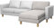 Soferia Kompatible Ersatzbezug fur KARLSTAD Anbau Recamiere, Stoff Naturel Beige (FLECKENBESTÄNDIG), Beige
