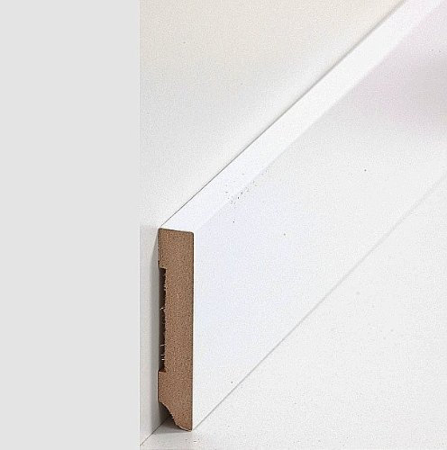 75 Meter Südbrock Fußleisten/Sockelleisten Ingolstadt (MDF foliert / 721.1058) - weiß