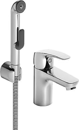 Hansa 45052283 Einhebelmischer/Waschtischbatterie HANSAPINTO DN15 |+ Funktionsbrause, automatische Rückstellung 6/9l/min (Auslauf/Brause), Brauseschlauch: 1750 mm