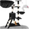 tectake® Kratzbaum, Katzenbaum für Katzen, Kratzbaum mittel groß mit Sisalstangen, Höhle und Treppe, Katzenhaus 144 cm hoch, Kletterbaum für Katzen, Spielbaum für Katzen - schwarz