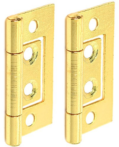25 Pairs of Small 40mm Brass Flush Hinges - 1.5 Cupboard/Cabinet/Unit Fittings