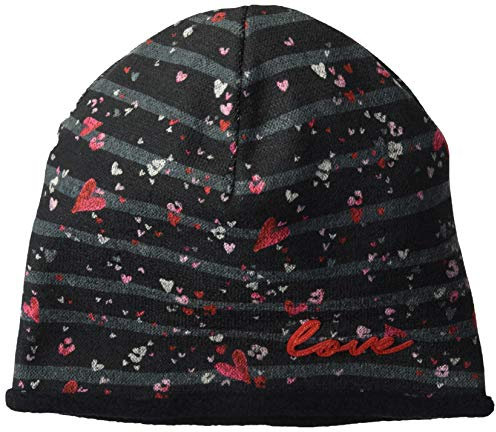 maximo Mädchen Sticker Love Mütze, Schwarz (Schwarz-Pink-Herzen 39), (Herstellergröße: 51)