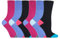 NEW: 6 Pairs Ladies Gentle Grip No Elastic Socks 4-8 uk, 37-42 eur (4-8 uk, 37-42 eur, GG188)