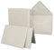25x Karten-Set DIN B6-12 x 17 cm - 120 x 170 mm - Falt-Karten mit Brief-Umschlägen & Einlege-Blättern - Gerippte Struktur Oberfläche - Naturweiß - Vintage Einladungskarten